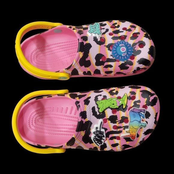 NWT CROCS 🦏Party Animal🐊 Sz-J6 Big Kids Shoes w/Non-Removable J-Bits Charms 1💡Up - Picture 16 of 16